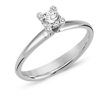 14 karat hvidgulds solitaire ring til dig med Passion for diamanter, ialt 0,32 ct wesselton SI